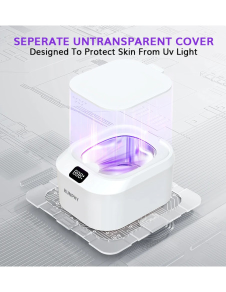 Denticare Pro – Limpeza de Prótese Dentária com Ultrassom e Esterilização UV-C Separada: Higiene e Purificação Completa