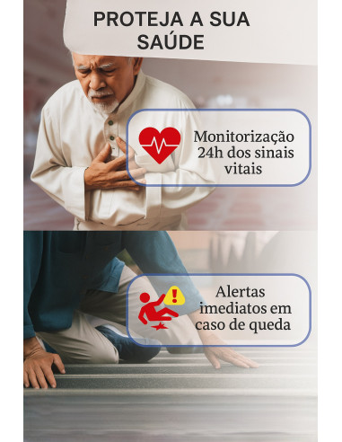 Pulseira SOS & Saúde – Segurança e Monitorização de Sinais Vitais 24h/7