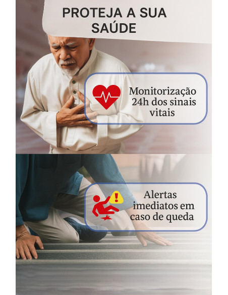 Pulseira SOS & Saúde – Segurança e Monitorização de Sinais Vitais 24h/7
